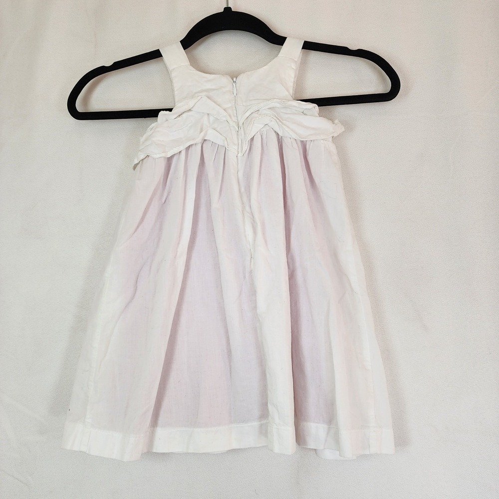 Catimini France Girls White Pink Lace Embroidered Dress Ruffles 100% Cotton Sz 4 - Picture 5 of 10